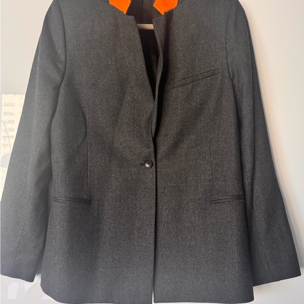 Paul Smith Charcoal Blazer with Vibrant Orange Detail
